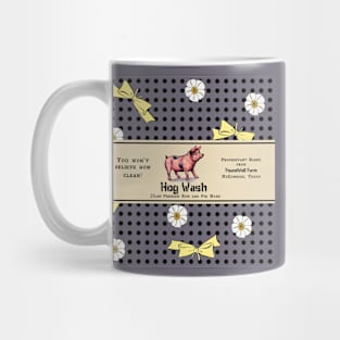 Some Pig Feedsack Panel - Grey and Yellow Mug